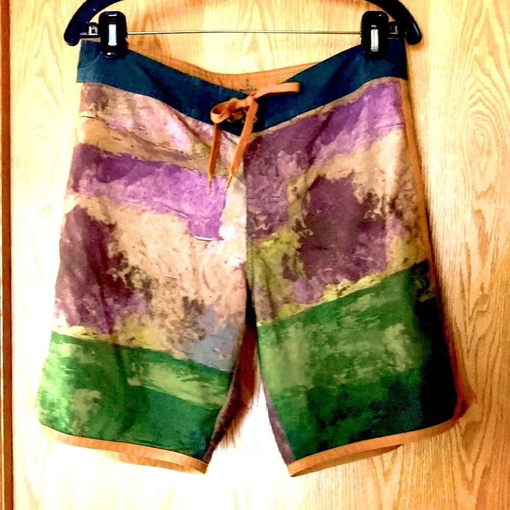 Prana 30 x 9” High Seas Board Shorts adjustable swim trunks stretchy UPF 50 EUC